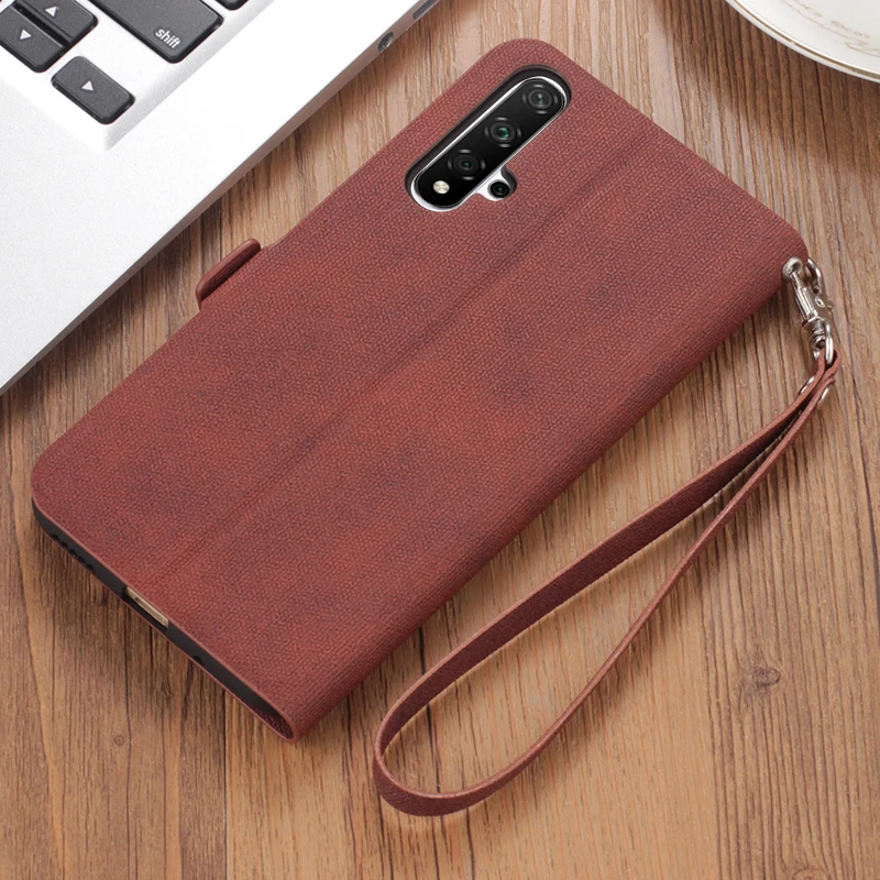 For Huawei Honor 20 Magnetic Vintage Flip Wallet Stand Leather Case Pro Pattern cover Soft Silicone case strap Bags | Мобильные