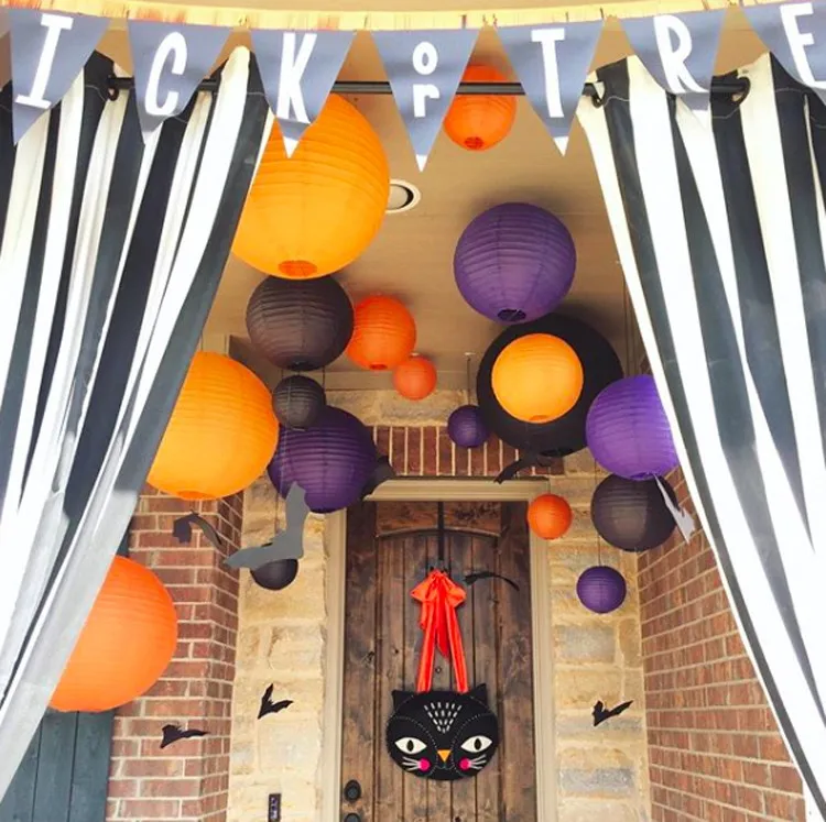 Китайский бумажный фонарь разных размеров 20 шт./компл. 6 14 дюймов яркий оранжевый