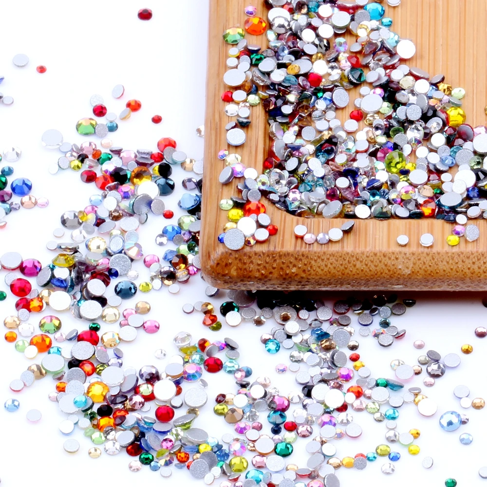 6G 1500PCS SS3-SS10 Crystal Rhinestones AB Flat Back Nail Rhinestone 3D Art Decoration DIY Tool Set | Красота и здоровье
