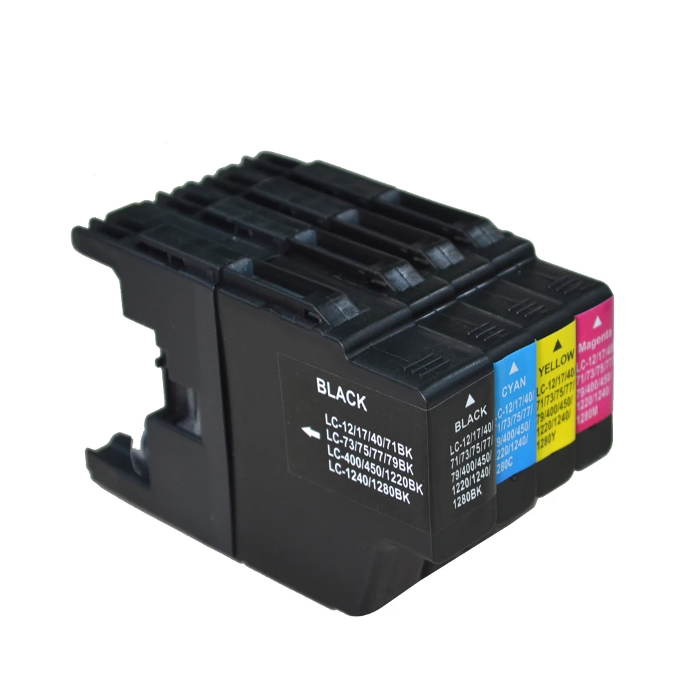 4 шт. совместимых чернильных картриджа для LC1280 принтера Brother J525N J525W J725DW J925N J925DW MFC