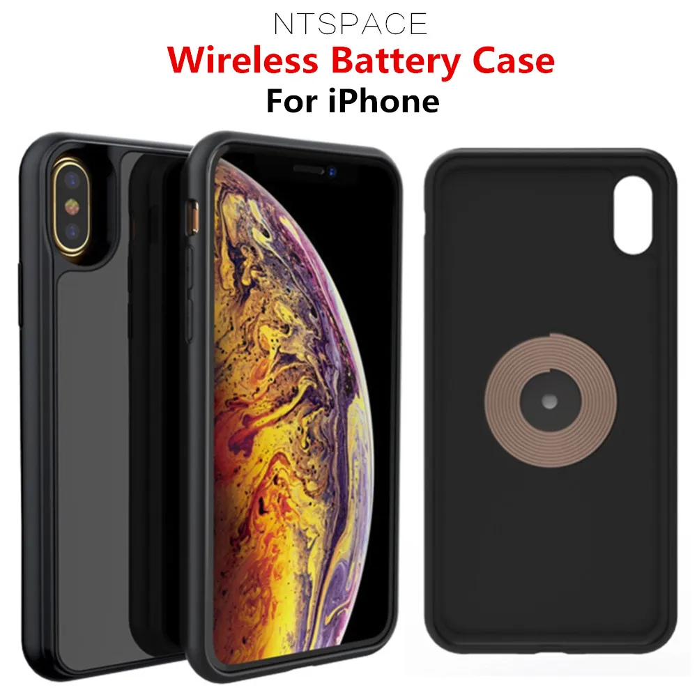 NTSPACE power Bank для iPhone X XS аккумулятор max зарядное устройство чехол смарт Беспроводное зарядное устройство чехол для iPhone XR XS power Case