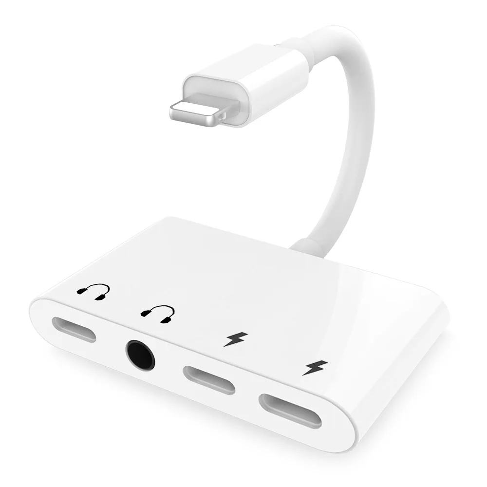 3.5mm Audio Headphone Aux Jack Adapter with USB-C Charger Splitter for 4 in 1 to Converter for iPhone XS Max/XR/X/8/7 iPod iPad
3.5mm Audio Headphone Aux Jack Adapter with USB-C Charger Splitter for 4 in 1 to Converter for iPhone XS Max/XR/X/8/7 iPod iPad