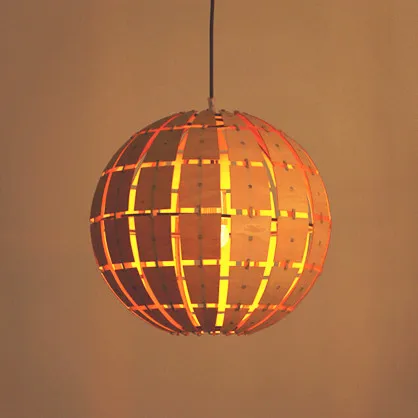 Chinese creative Ply-Wood chips Chandelier handmade indoor E27 burlywood spherical led lamp for porch&ampgallery&amppavilion BT119-400 | Лампы