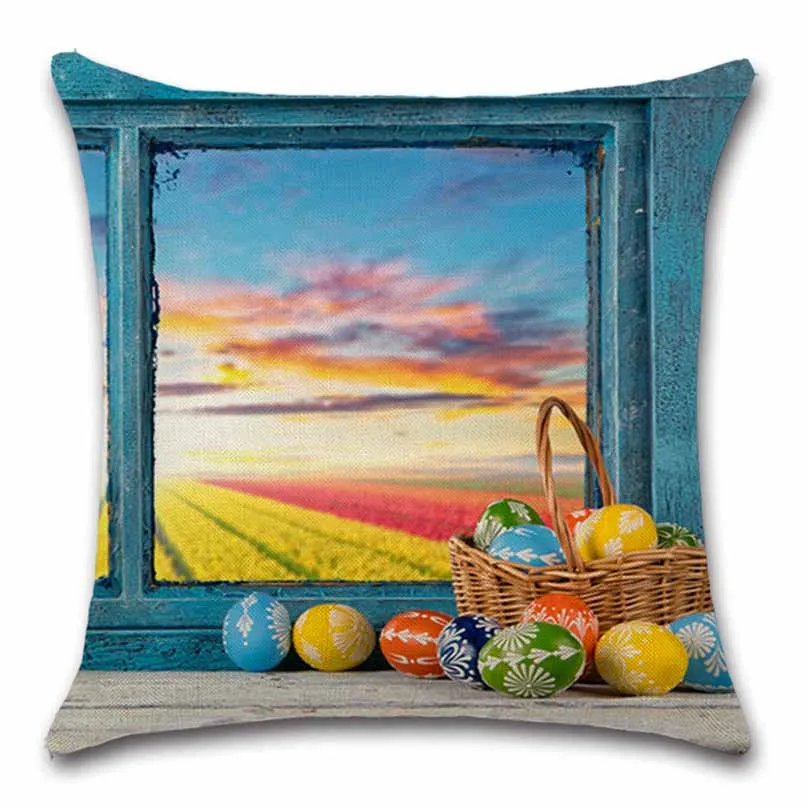 Окно страны вид цветок бежевый хлопок наволочка декоративный стул сиденье