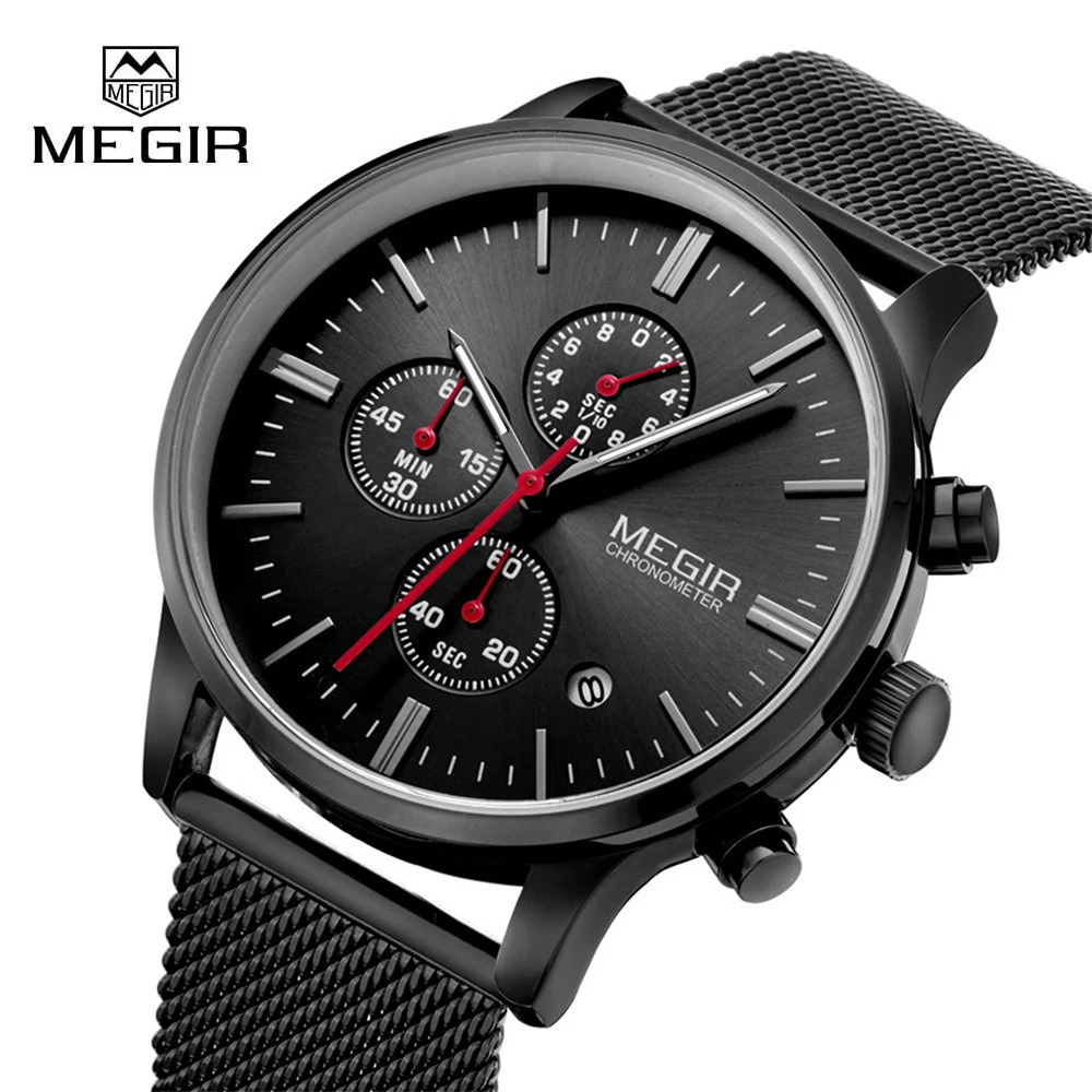 Оригинальные часы MEGIR 2011 Мужские Простые Стильные Роскошные брендовые с ремешком