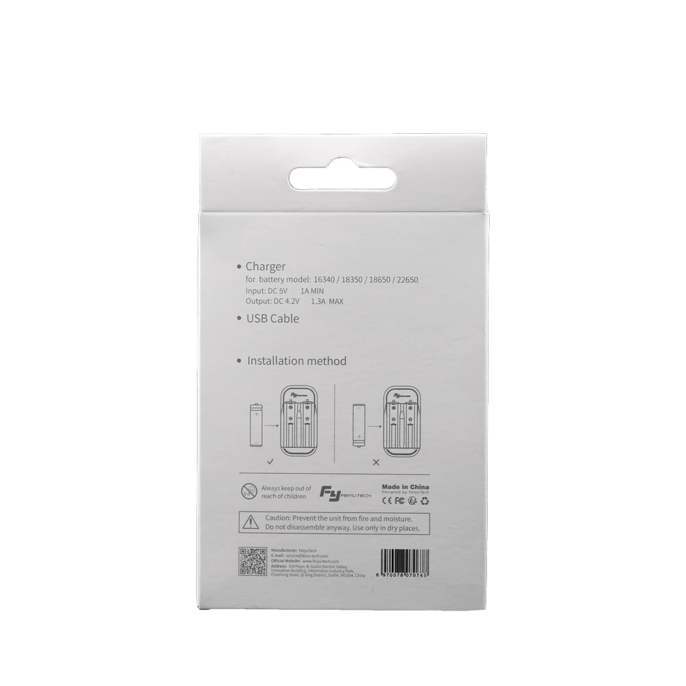 Зарядное устройство FeiyuTech для 16340/18350/18650 и 22650 перезаряжаемых батарей 900 мАч 3 7 в FY G4
