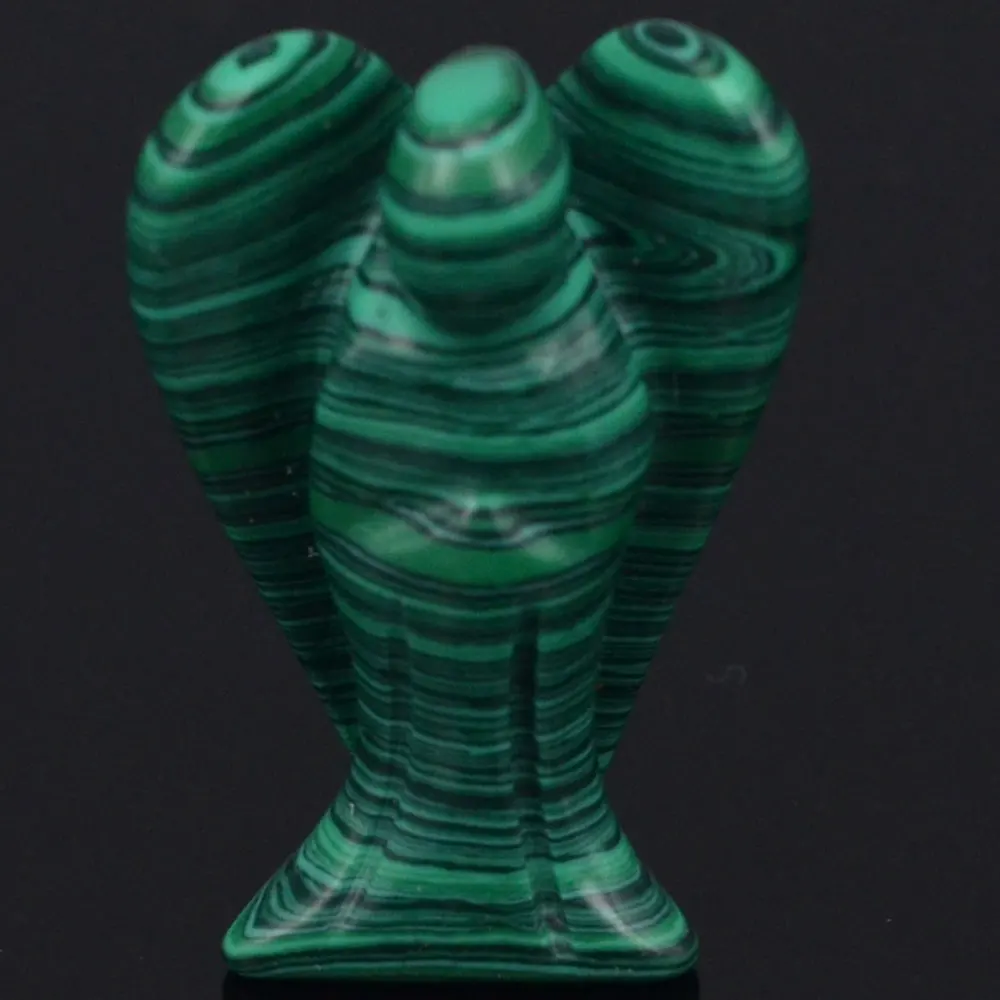 

1.5inch Green Taiwan Turquoise Gems Carving Angel Lucky Crafts Stone Figurine Chakra Healing Reiki Stone