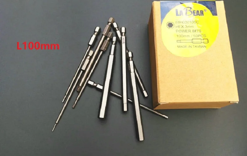 Новые 9 шт H1.5 H8 шестигранные наконечники отвертки L50mm L100mm S2 сталь 1/4