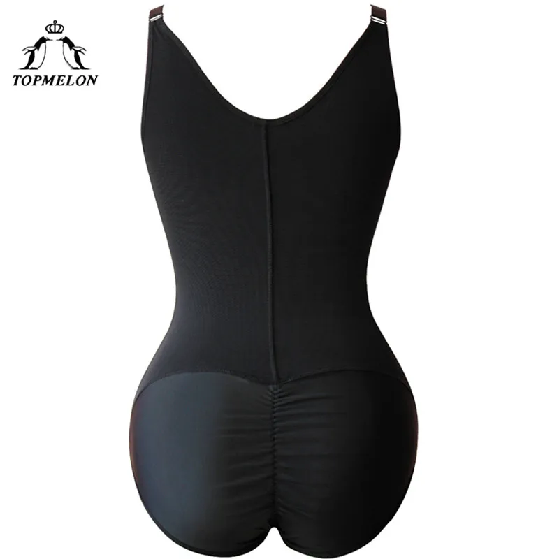 TOPMELON S-6XL женское нижнее белье, Корректирующее белье размера плюс на молнии спереди, триммеры для живота, Корректирующее белье черного и бежевого цвета