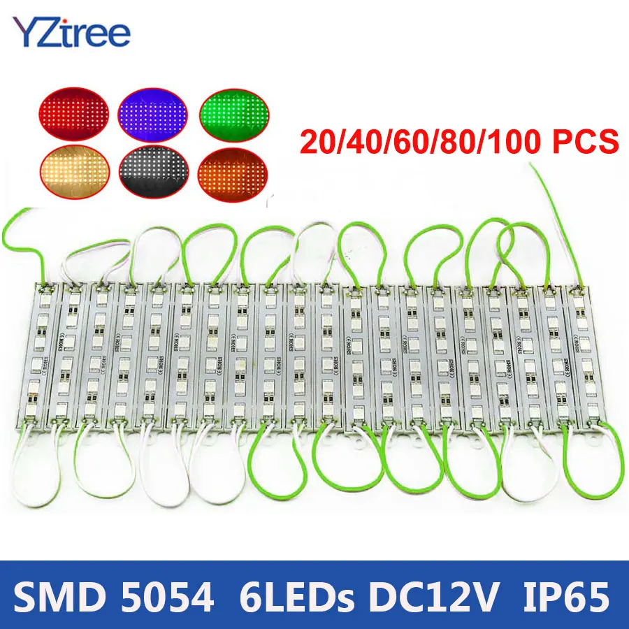 20 100 шт. SMD 5054 светодиодный модуль освещения 6 светодиодов 12 В постоянного тока IP65