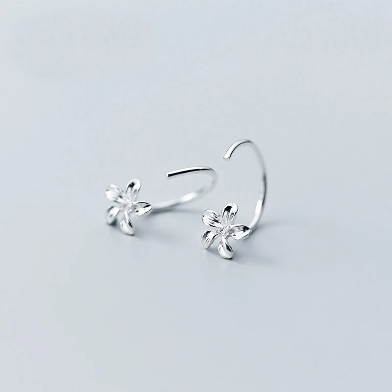 INALS Hot New Flower Shape Ear Studs Women's Jewelry 925 Sterling Silver Earrings Women - Цвет камня: Silver