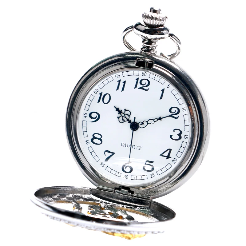 Стимпанк бегущего коня резьба кварцевые карманные часы с отверстием в крышке