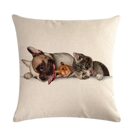 Cushion cover16 Милый собачий напечатанный Чехол для подушки лабрадор, золотистый ретривер Льняные декоративные подушки для украшения дома подушки для дивана и в автомобиль чехол - Цвет: Cushion cover16