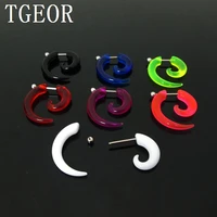 2012 new hot wholesale piercing body jewelry free shipping 100pcs gauges clear color acrylic spiral fake taper