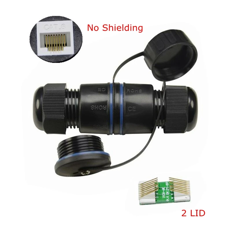 Водонепроницаемый разъем RJ45 Ethernet LAN RJ 45 CAT 6 мама двойная головка M25 гайка прямая