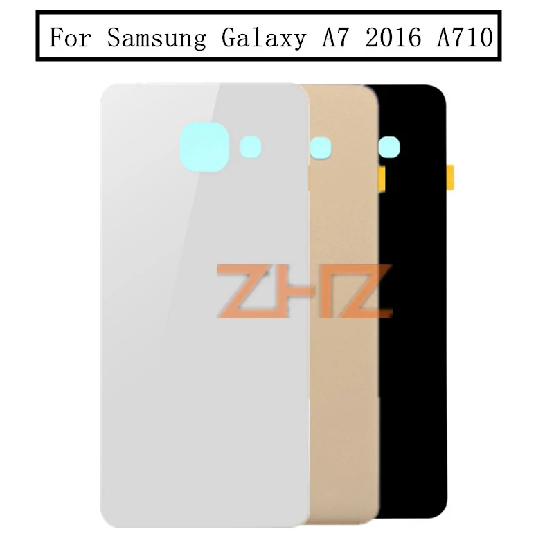 Для Samsung Galaxy A7 2016 A710 задняя крышка из стекла Корпус батарейный отсек с клеем