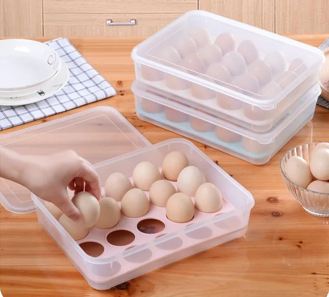 1PC Plastic Egg Kitchen egg Storage Box 20 Grid Eggs Holder Stackable Freezer Organizers Container LF 059 | Дом и сад