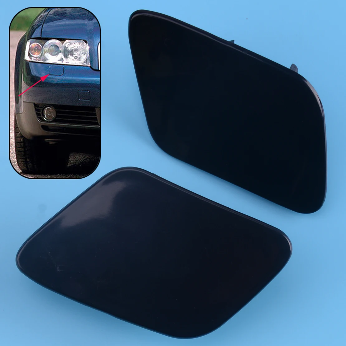 Beler Pair БАМПЕР фара шайба крышка разрисованная подходит для Audi A4 B6 Quattro 2002 2005 8E0955276