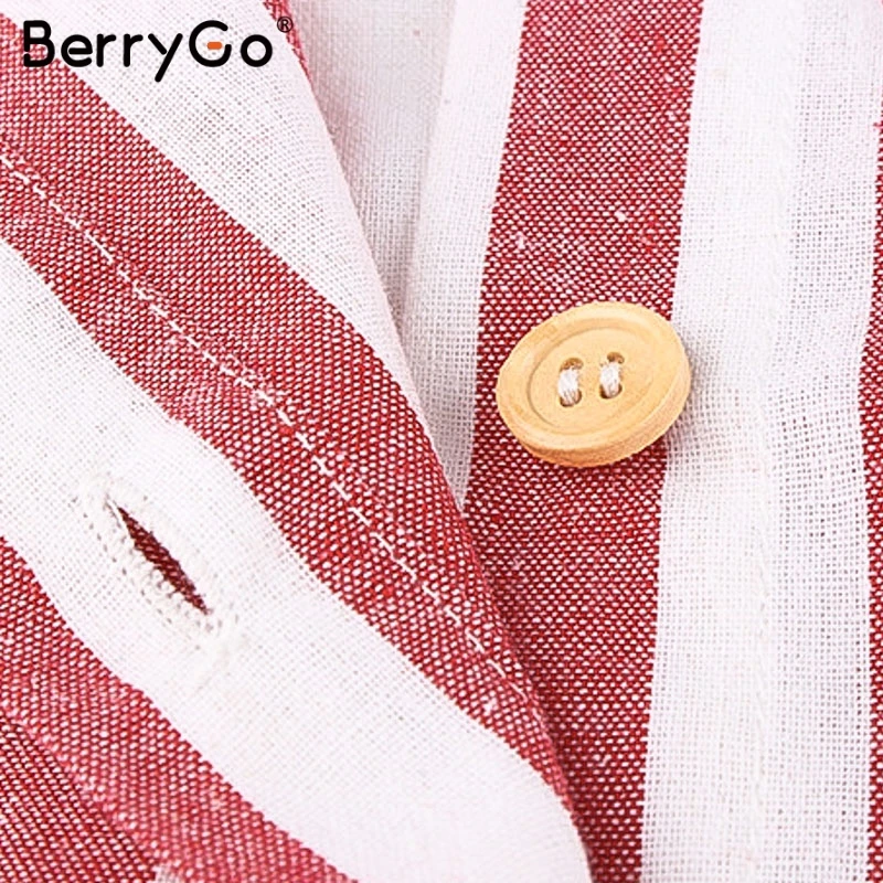 BerryGo элегантное женское платье в полоску с принтом сексуальное летнее на