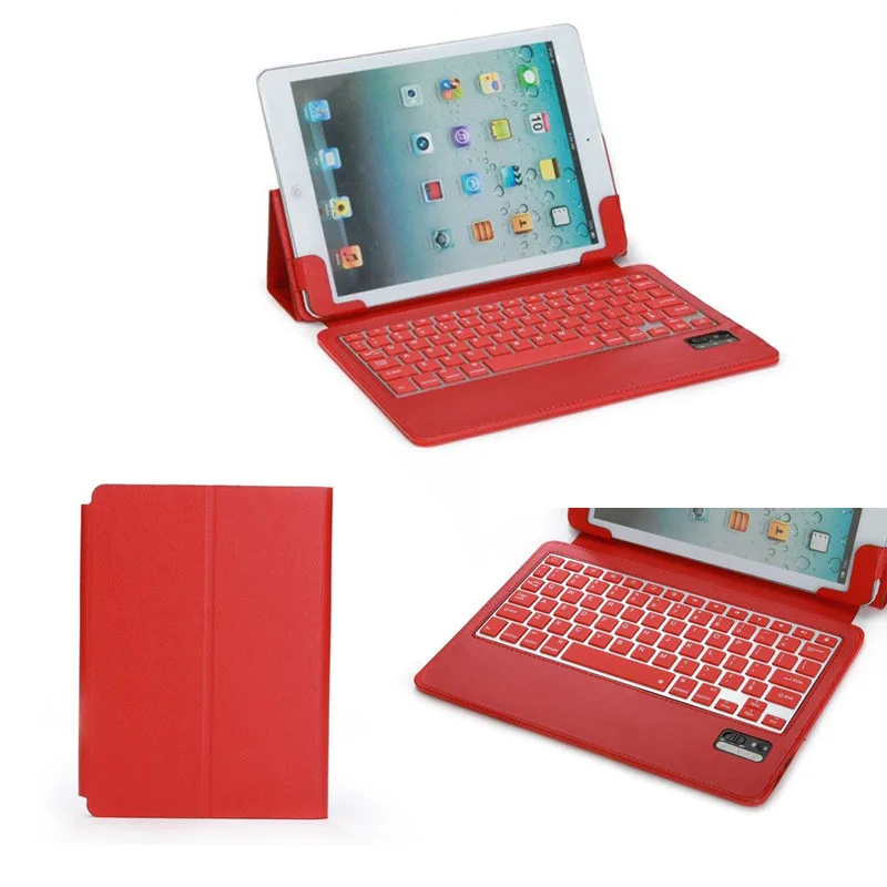 Новый 2017 беспроводной Bluetooth клавиатура + PU кожаный чехол защитный для iPad 5/6/Air 2/Pro 9 7
