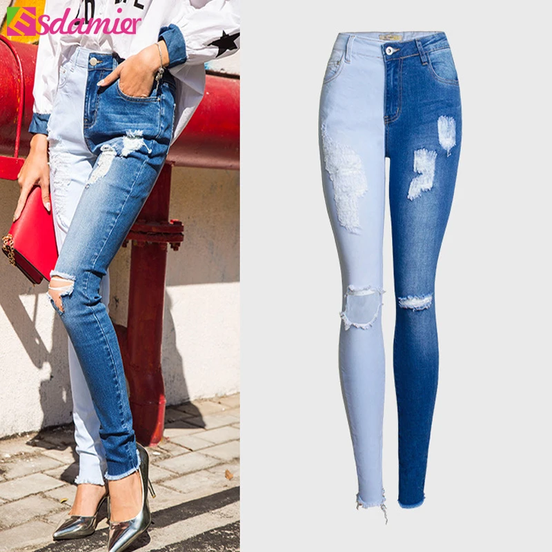 Женские рваные джинсы ESDAMIER винтажные узкие брюки со средней талией повседневные