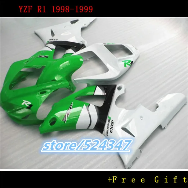 

Nn-high quality S fairings set for 1998 1999 YZF-R1 white green black YZF R1 98 99 fairing kit Motorcycle Accessories & Parts