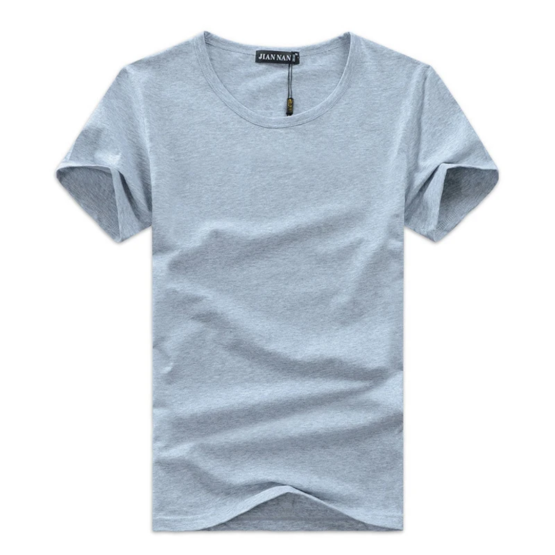 Summer Short Sleeve Casual Men's T Shirts Male High Quality T-Shirt Men Lycra Fashion Tshirt 9 Colors Free Shipping Size M-5XL | Мужская