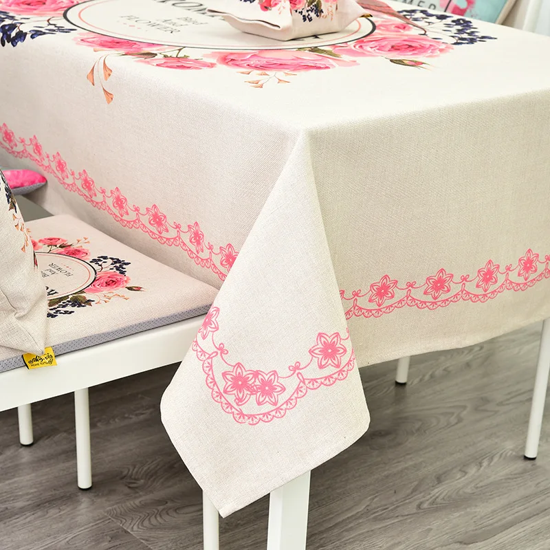 Американская пасторальная хлопковая и льняная скатерть Пылезащитная маленькая