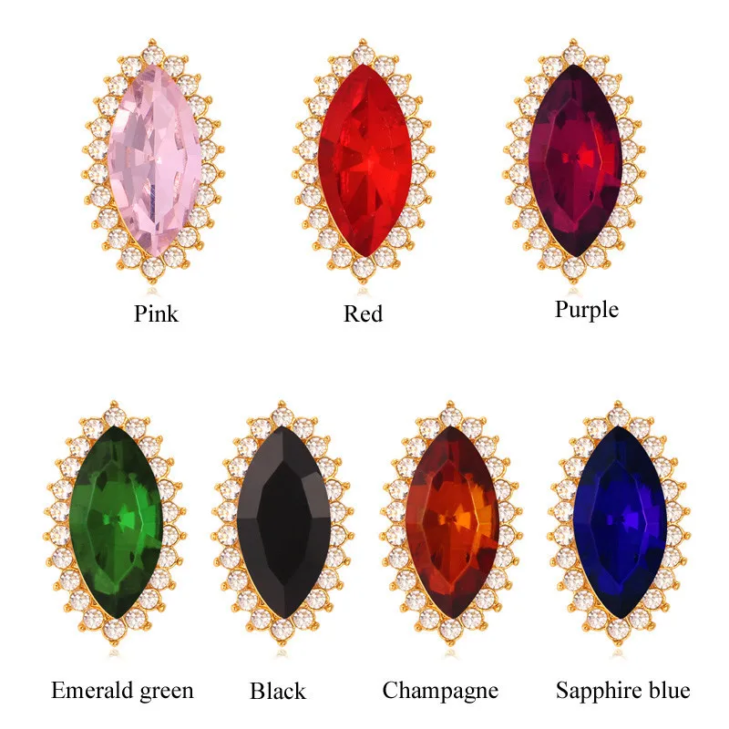 U7 Розовый Кристалл Серьги 7 Цвета Роскошный Горный Хрусталь Ювелирные Изделия