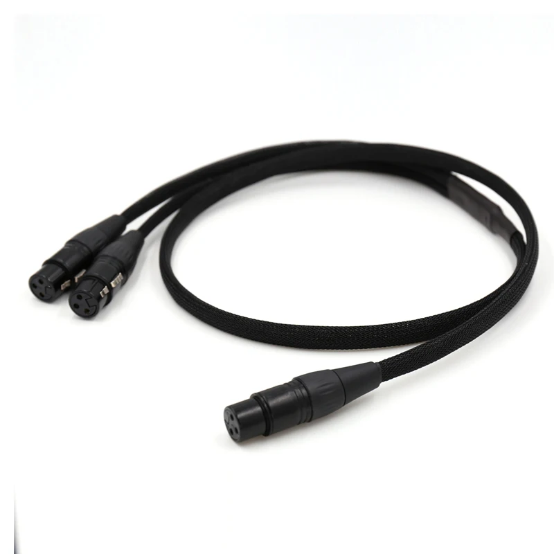 

Free shipping 3meters OCC Silver plated Y spliter Cable 1 XLR Female to 2 XLR Female Audio Cable