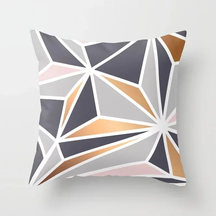 Pink Geometric 04 Розовые абстрактные геометрические декоративные подушки Чехол, мраморный узор цветочным узором белого и черного и серого цвета дешевые наволочка на подушку размером 45*45 см - Цвет: Pink Geometric 04
