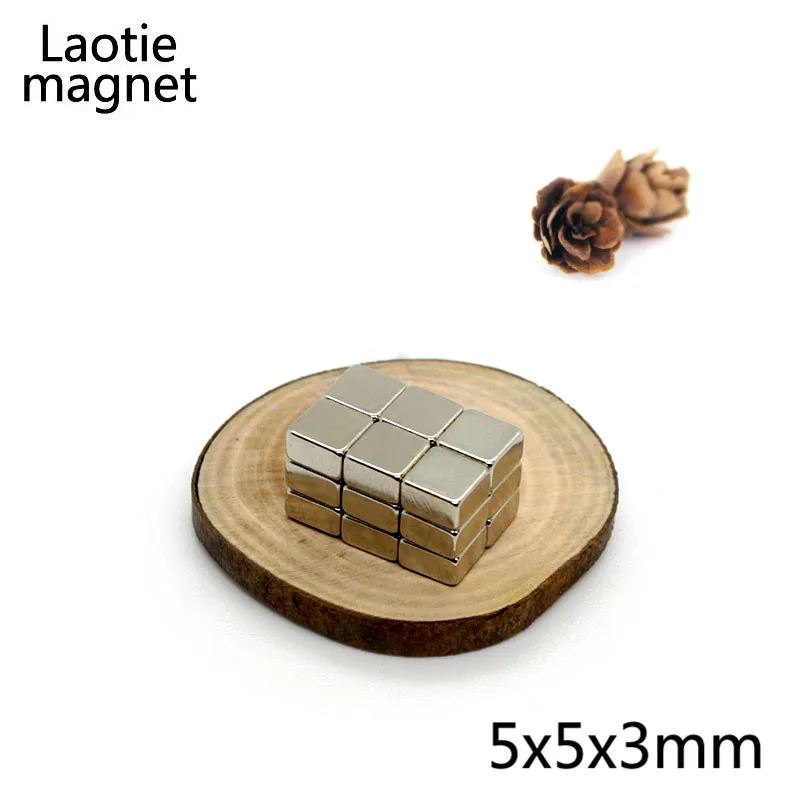 100 шт 5x5x3 мм Мини N35 Класс супер сильный, мощный магнит блок из Неодимового 5x5x3 кубоид Редкоземельные неодимовые постоянные магниты