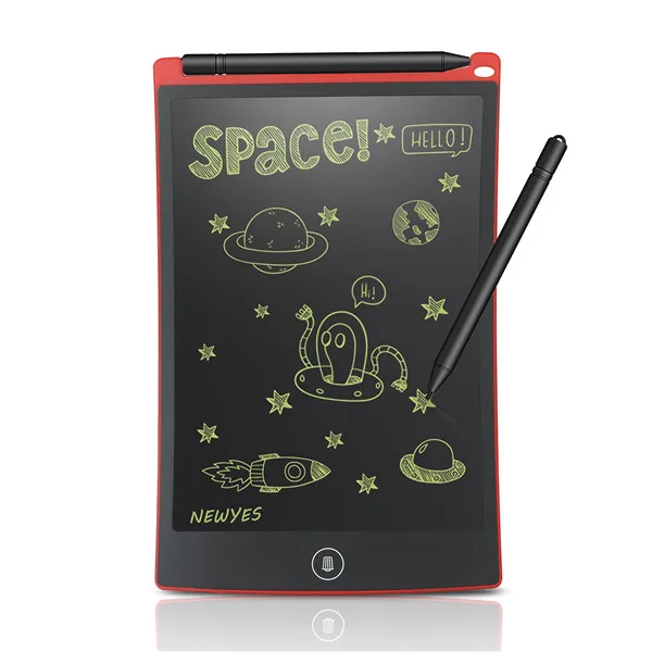 Red Writing Tablet NEWYES портативный 8," дюймовый ЖК-планшет для письма, цифровой планшет для рисования, блокноты для рукописного ввода, электронная доска для планшета, ультратонкая доска - Цвет: Red Writing Tablet