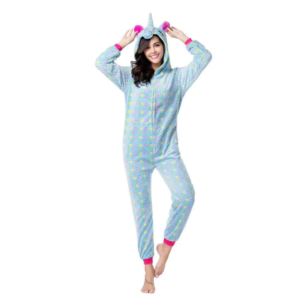 

Kigurumi Onesies costumes men women Cosplay Cartoon Five-pointed star unicorn zipper Pajamas Costumes Sleepwear halloween Party