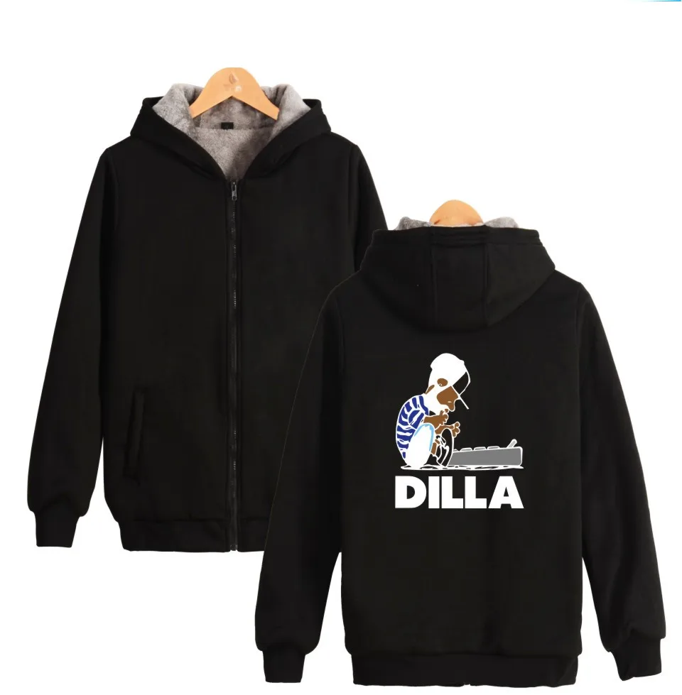 Зимняя толстовка с капюшоном и принтом DOOM DILLA | Мужская одежда