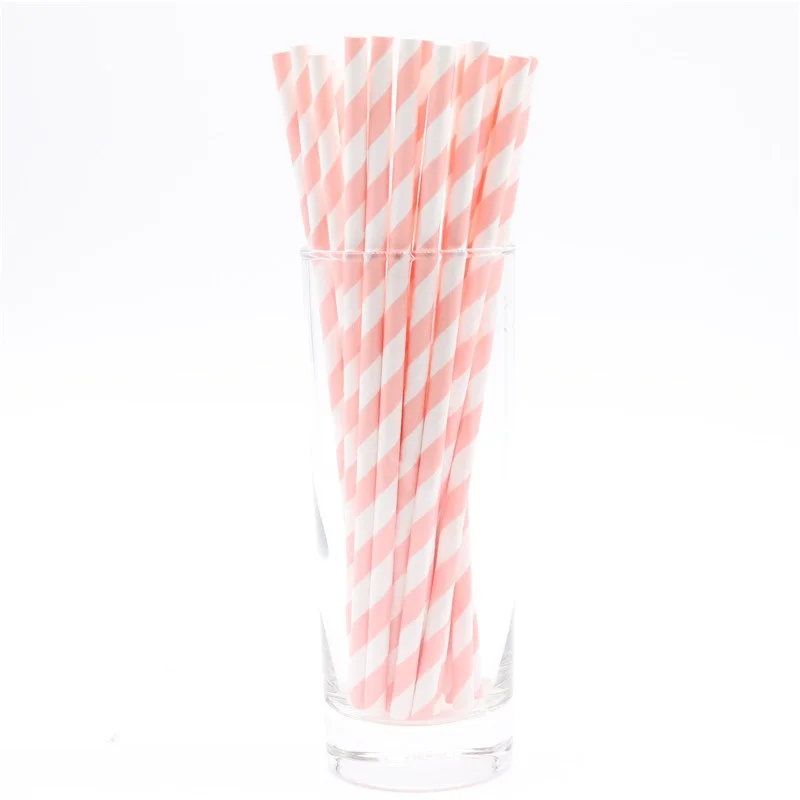 Straw25pcs Одноразовая тарелка для торта на день рождения, Рождество, розовые вечерние украшения, макет, бумажная тарелка, посуда - Цвет: Straw25pcs