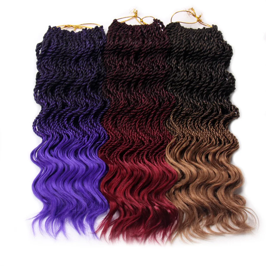 Falemei 14 дюймов 75 г/упак. вьющиеся Сенегальский крутить вязанная косами волос