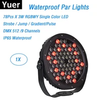 78x3w ip65 waterproof led par lights rgbwy 5 colors led par cans dmx512 control professional stage dj equipments disco bar light