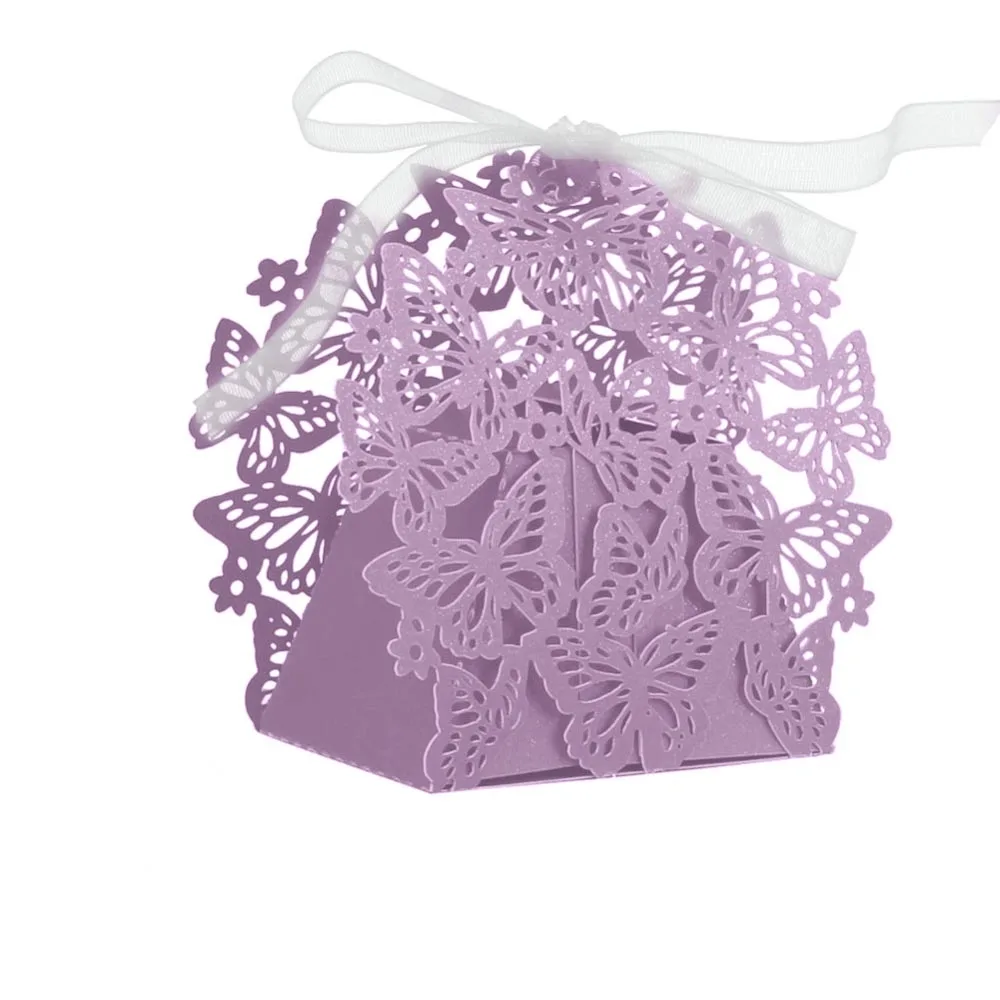 Новейшие 50 шт./лот Свадебные бабочки Comfit шоколадные конфеты в подарочной