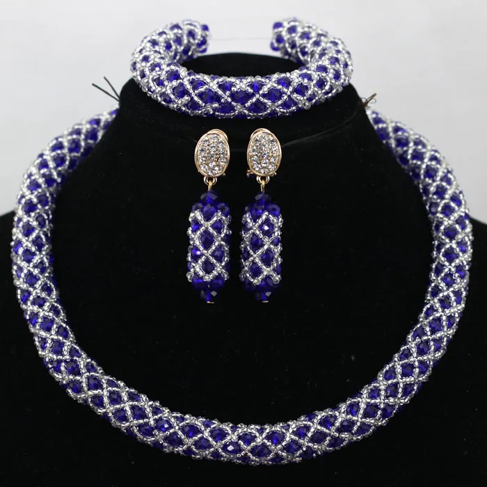 2017 Последние Фиолетовый и Серебряный Африканский Костюм Ювелирных Изделий