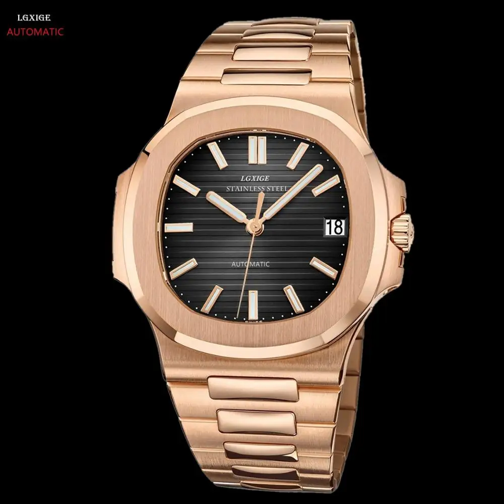 Patek мужские часы Топ люксовый бренд автоматические Военная нержавеющая сталь