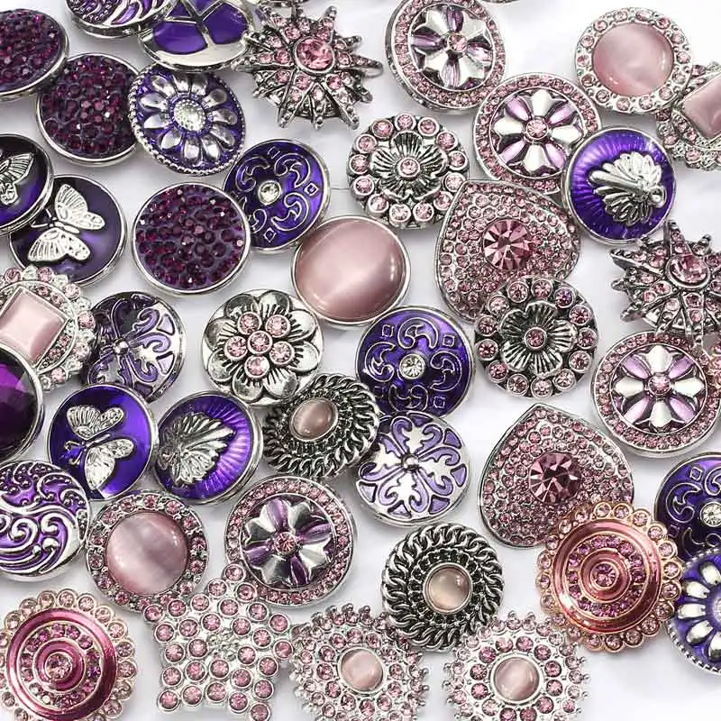 50 шт./лот высокое качество разные стили страз металлические подвески 18 мм кнопки