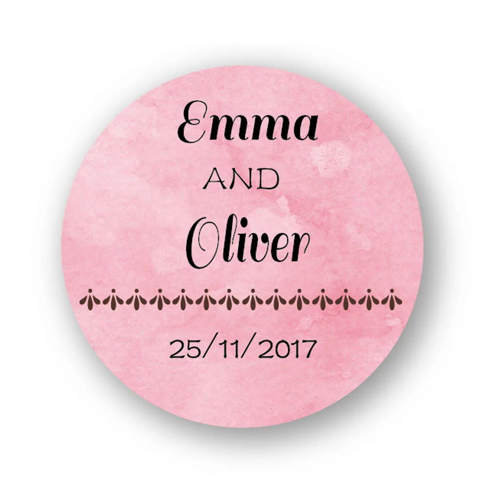 

DouxArt 100 Pieces Custom Personalized, Wedding Stickers, 40mm Colorful Wedding Favors Baptism Communion Gift Box Labels P026