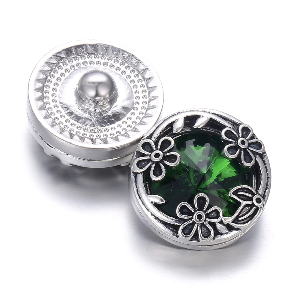 10 шт./лот 2019 новые кнопки ювелирные изделия браслет винтажные цветы со стразами 18