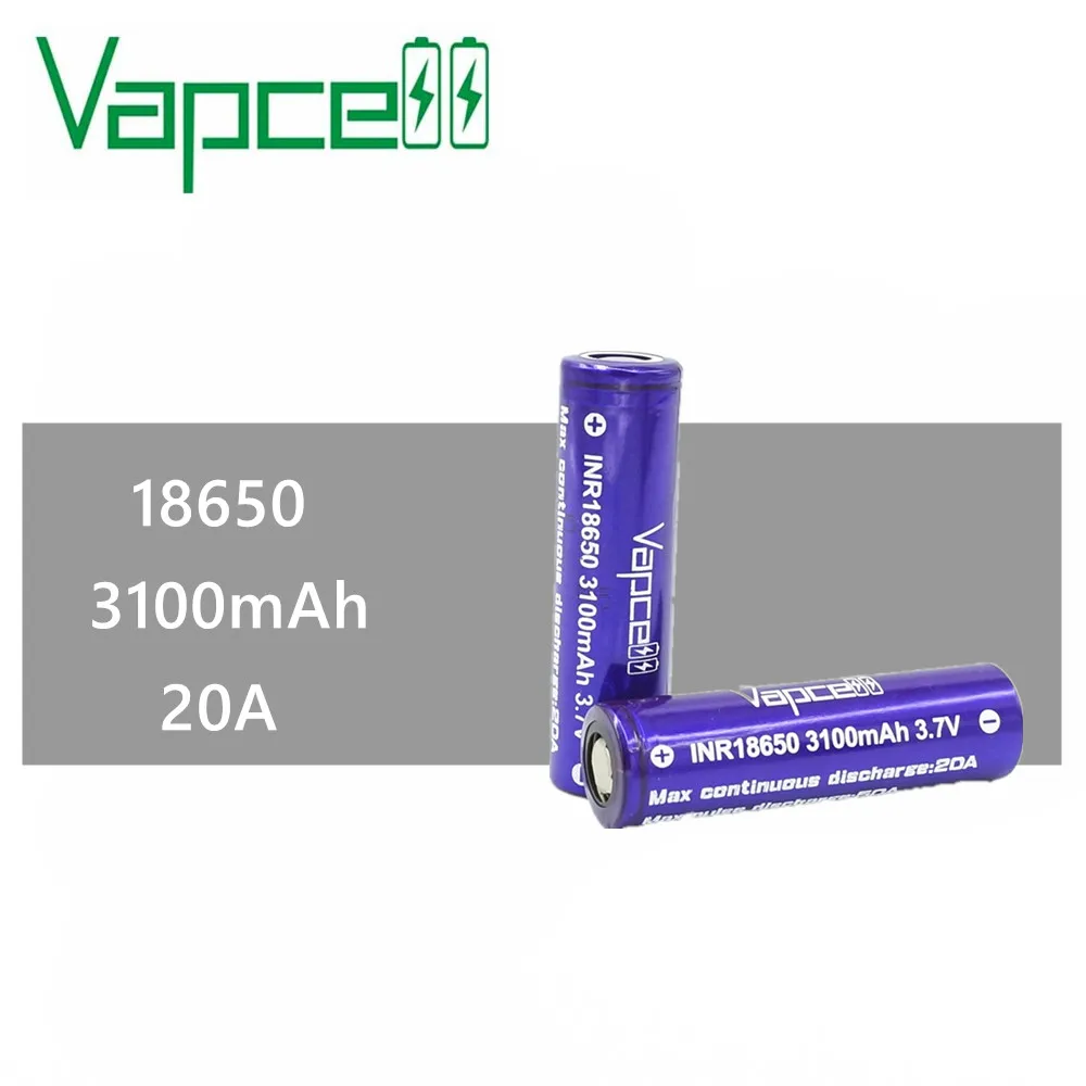 1 шт. Vapcell 18650 аккумуляторная батарея 3100 мАч 20A 3 7 В высокомощный электронный E CIG
