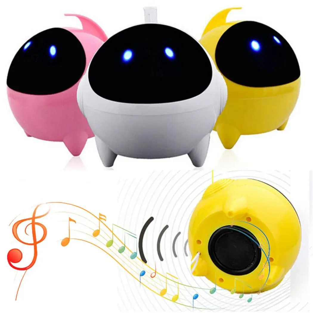 Portable Mini Speaker USB Interface 3.5mm Jack Bass Cute Robot MP3 Audio Player Subwoofer Computer Music Woofer | Электроника