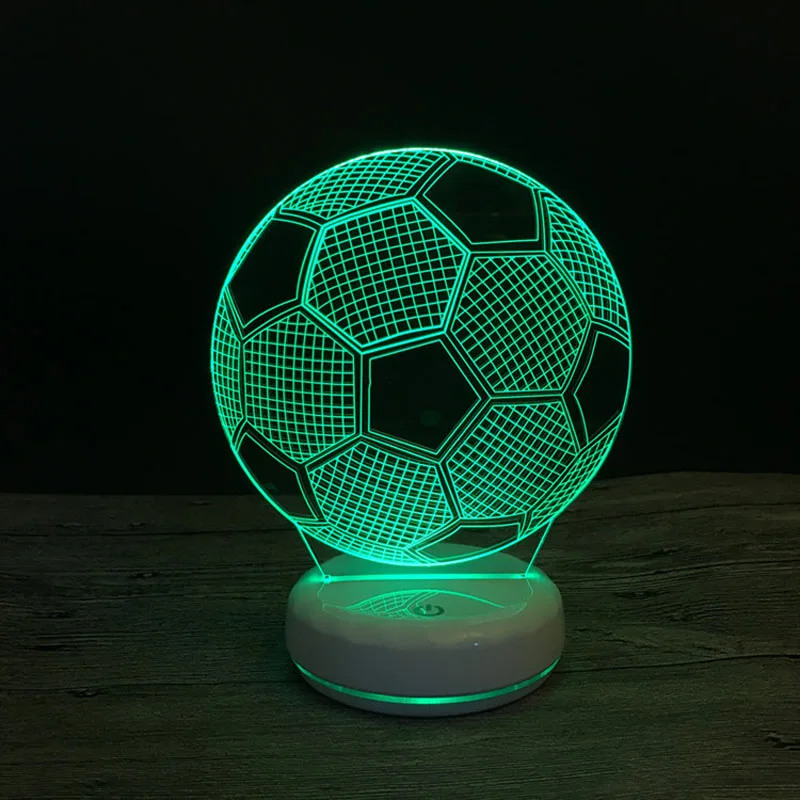 Хрустальные Светодиодный ные лампы 2018 фарфоровая основа футбольный стиль 3D