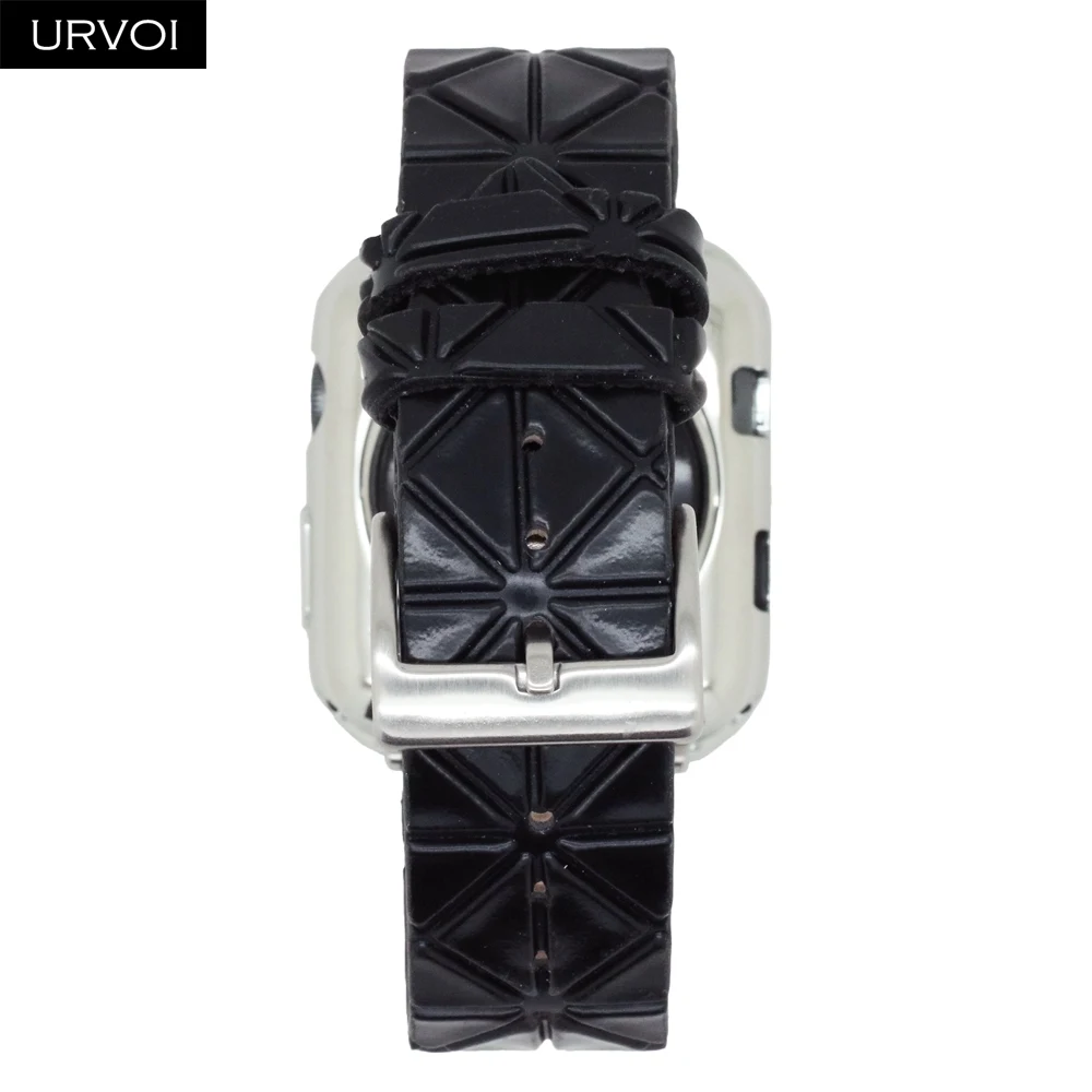 URVOI ремешок для apple watch серии 4 3 2 1 Искусственная кожа ремешок для iwatch ремень геометрическим узором современный дизайн 38/ 40/42/44 мм