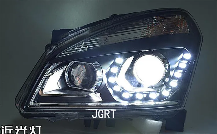 2 шт. светодиодный фонарь для Nissan Qashqai 2010-2013 Автомобильный светодиодный фонарь с двойным ксеноновым объективом автомобильные аксессуары дневные ходовые огни