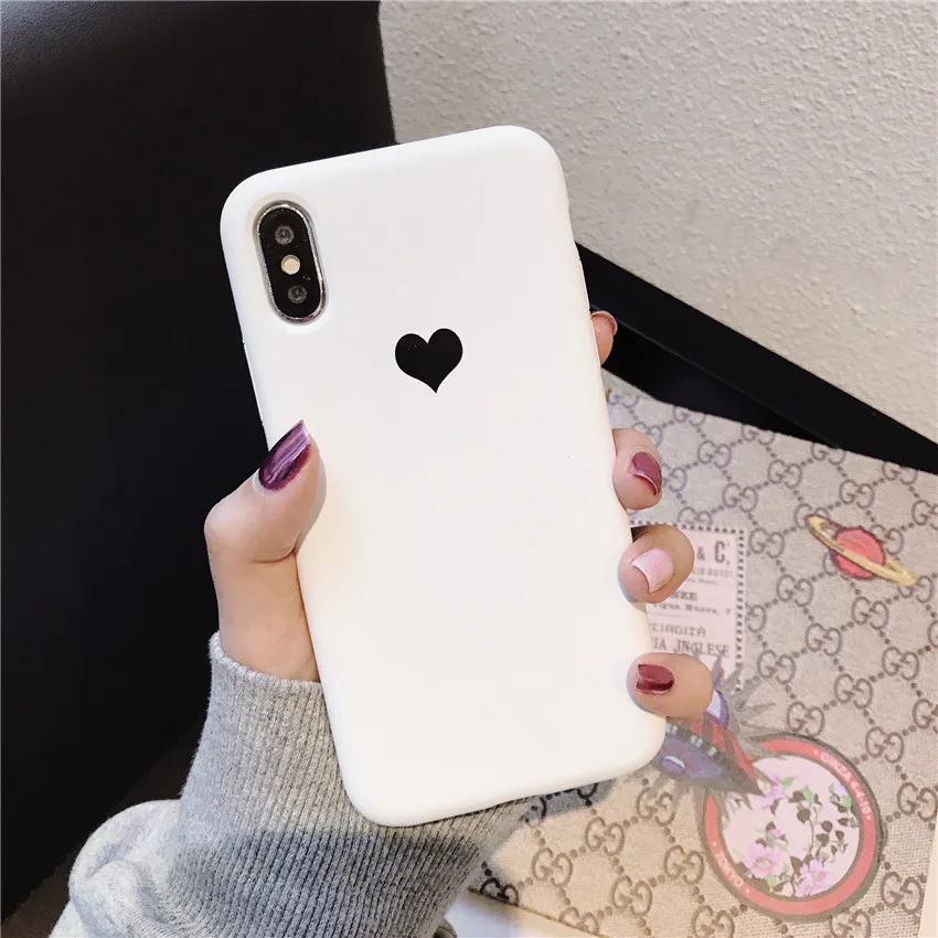 Белый Карамельный цвет для iPhone 7 Чехол Love для iPhone 6 6s 7 8 11 Pro Plus X XS XR Xs Max силиконовый чехол для телефона мягкий ТПУ задняя крышка - Цвет: Белый